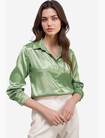 Chemise en satin tissé à boutons bdart