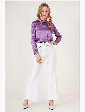 Chemise en satin tissé à boutons bdart