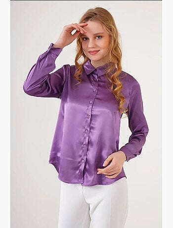 Chemise en satin tissé à boutons bdart