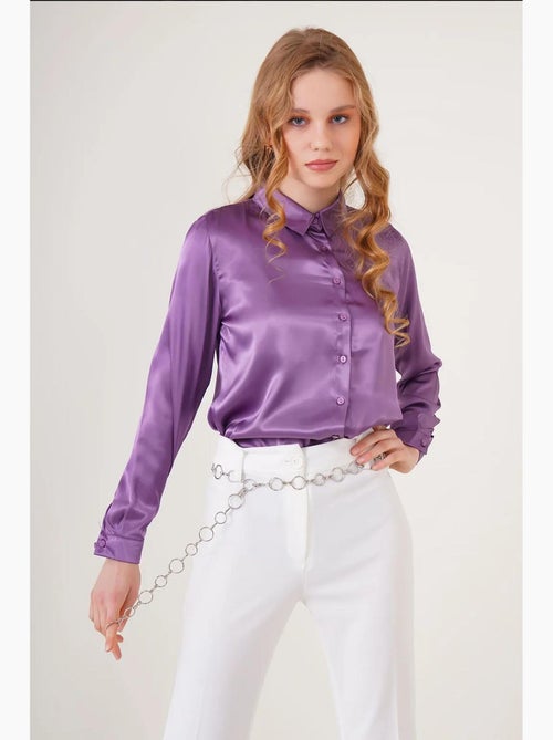 Chemise en satin tissé à boutons bdart - Kiabi Chemise en satin tissé à boutons bdart - Kiabi