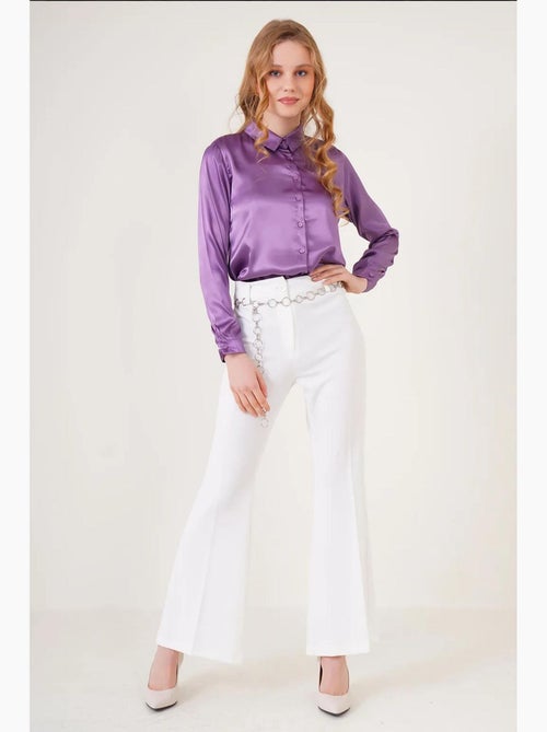 Chemise en satin tissé à boutons bdart - Kiabi Chemise en satin tissé à boutons bdart - Kiabi
