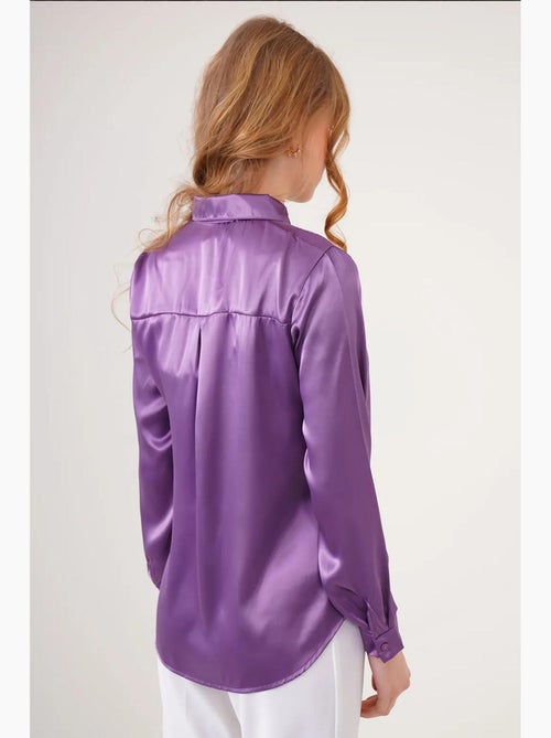 Chemise en satin tissé à boutons bdart - Kiabi Chemise en satin tissé à boutons bdart - Kiabi