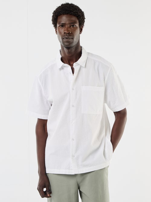 Chemise en seesucker à manches courtes - Kiabi