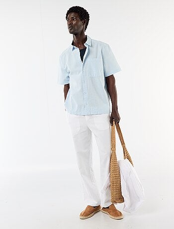 Chemise en seesucker à manches courtes