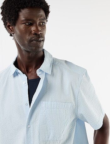 Chemise en seesucker à manches courtes