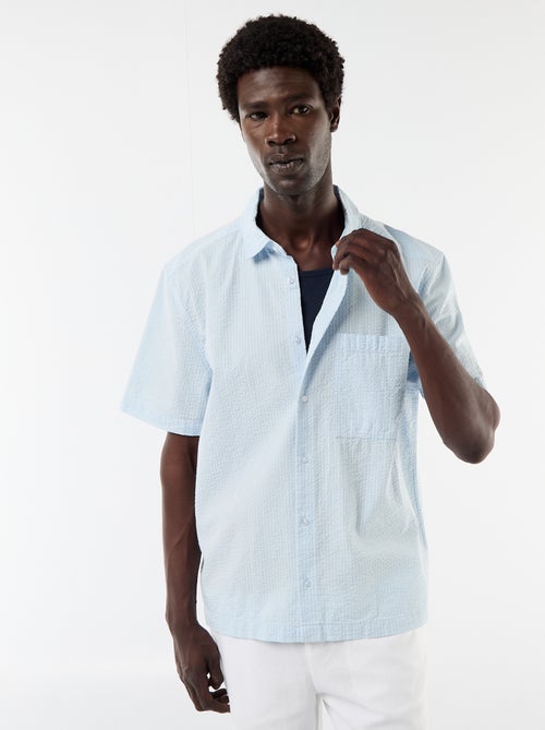 Chemise en seesucker à manches courtes - Kiabi