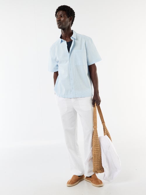 Chemise en seesucker à manches courtes - Kiabi