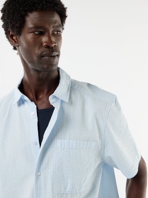 Chemise en seesucker à manches courtes - Kiabi