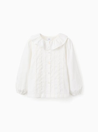 Chemise en Sergé de Coton avec Rubans Ondulés