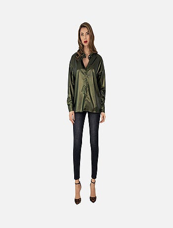 Chemise en simili, manches longues Kebello