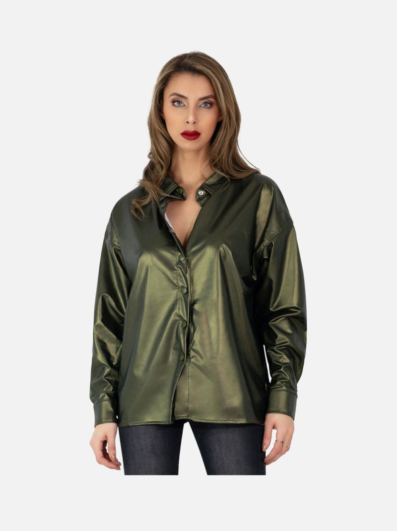 Chemise,Chemise à col roulé en coton modal pour femmes,chemisier à