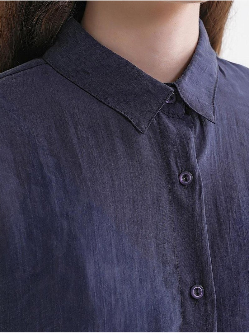 Chemise en tulle surdimensionnée avec fermeture à boutons mixray Bleu marine - Kiabi