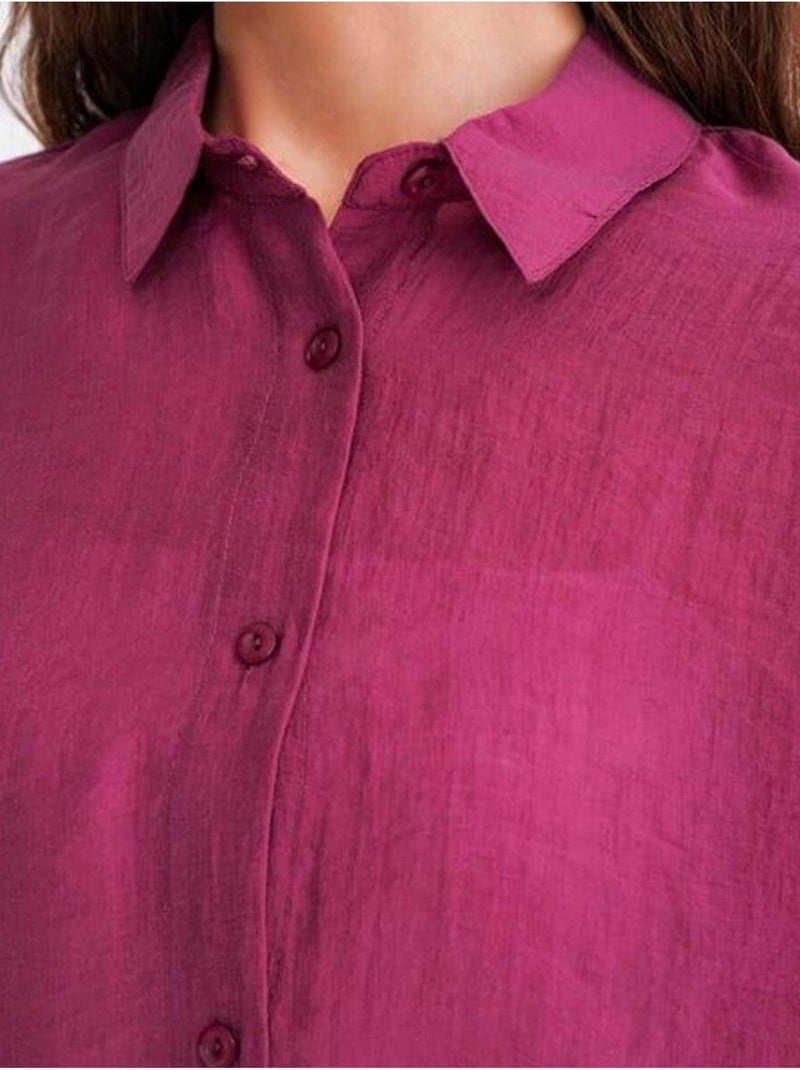 Chemise en tulle surdimensionnée avec fermeture à boutons mixray Magenta - Kiabi