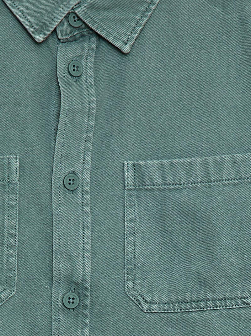 Chemise en twill avec 2 poches plaquées sur la poitrine Vert - Kiabi