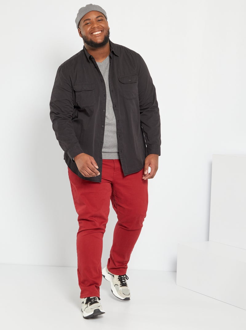 Chemise en twill basique noir - Kiabi