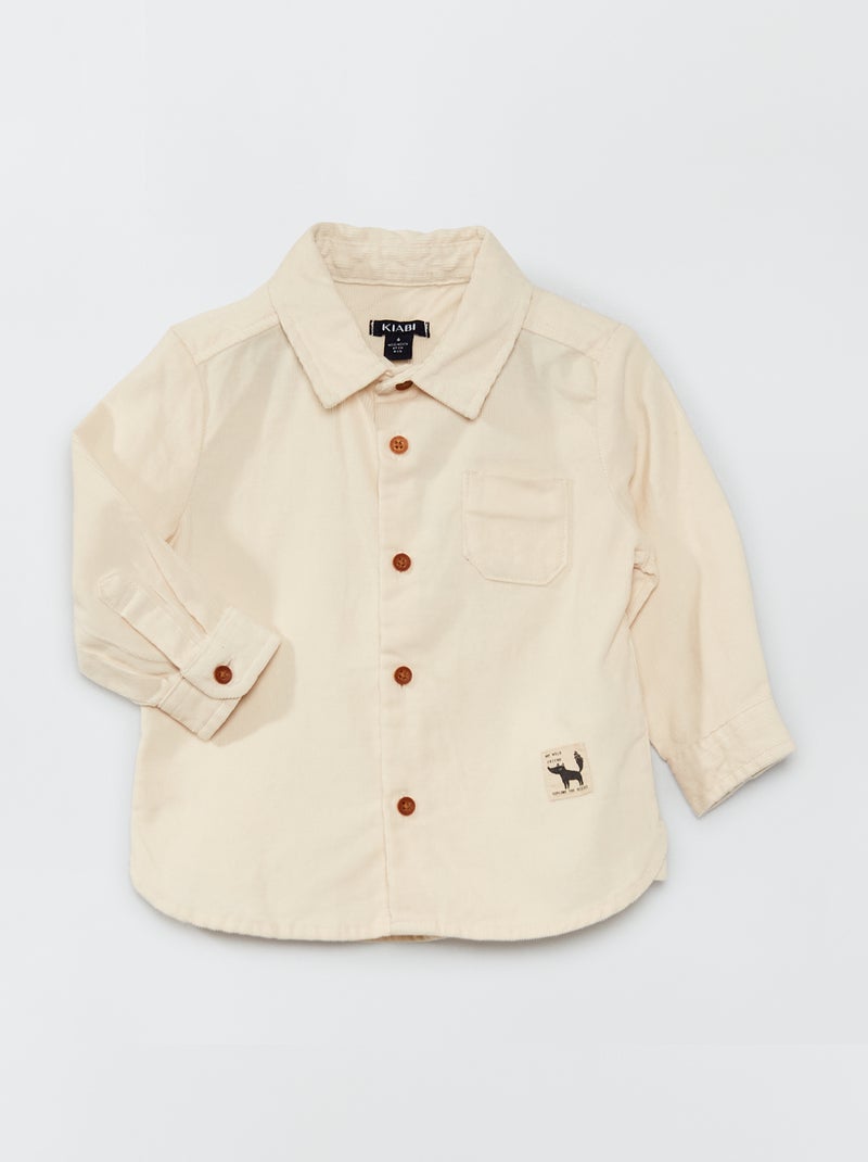 Chemise en velours avec imprimés fantaisie Blanc crème - Kiabi