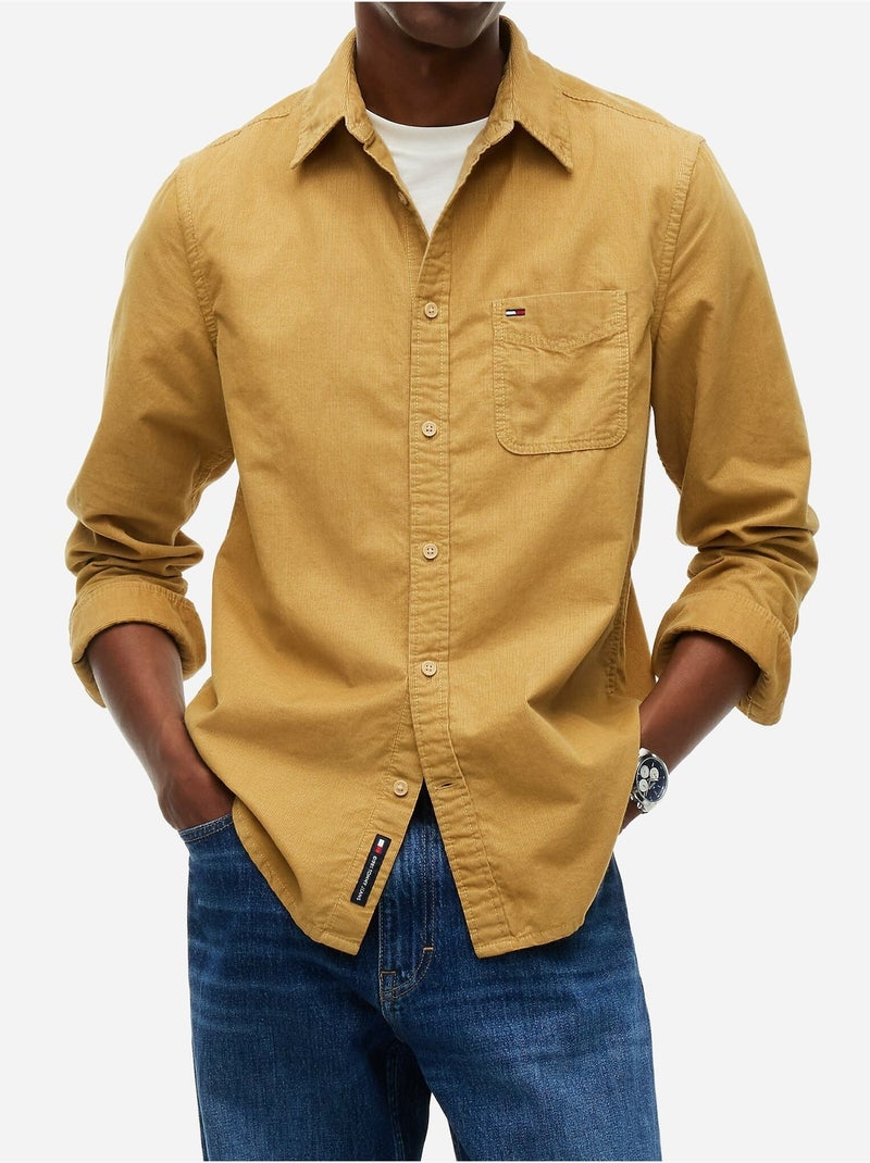 Chemise en velours côtelé - tommy jeans Jaune moutarde - Kiabi