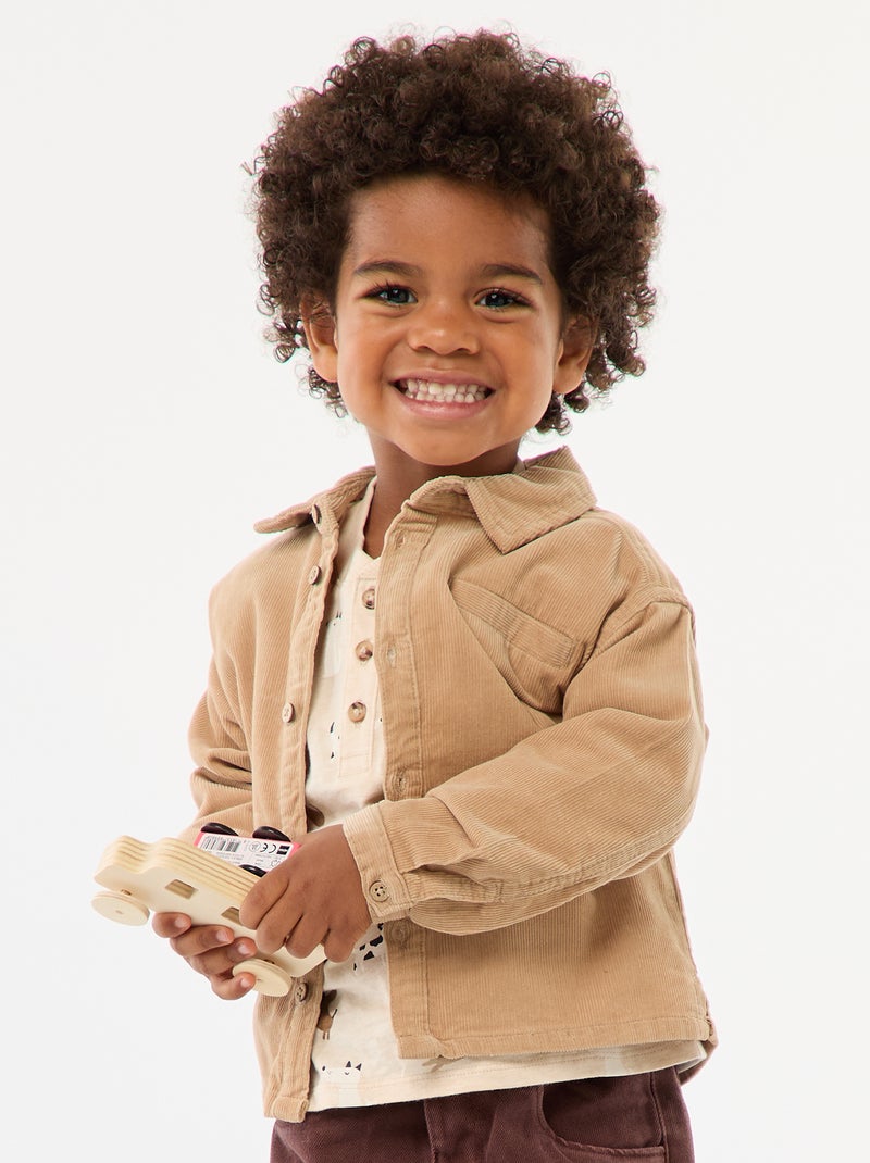 Chemise en velours côtelé Beige - Kiabi