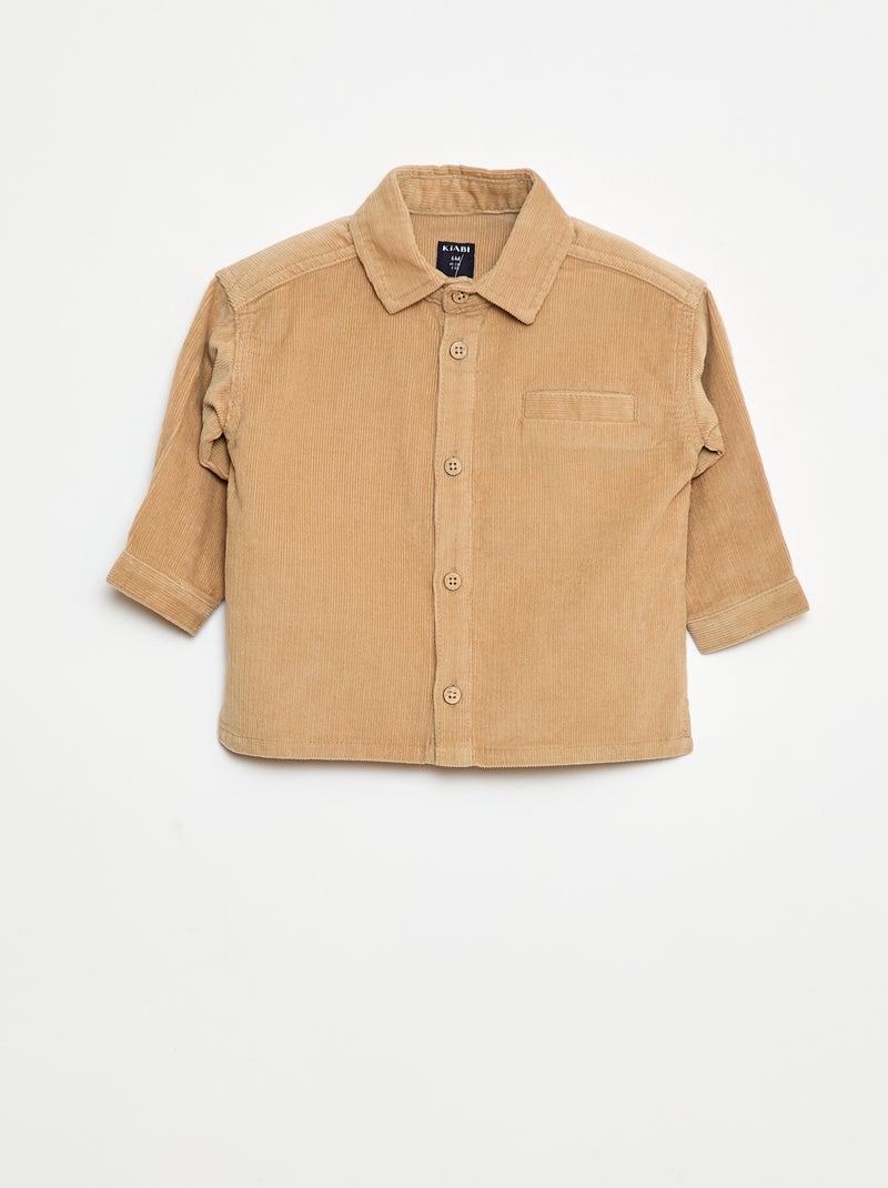 Chemise en velours côtelé Beige - Kiabi