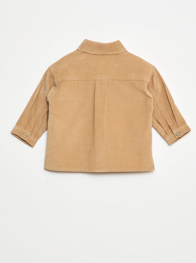 Chemise en velours côtelé Beige - Kiabi