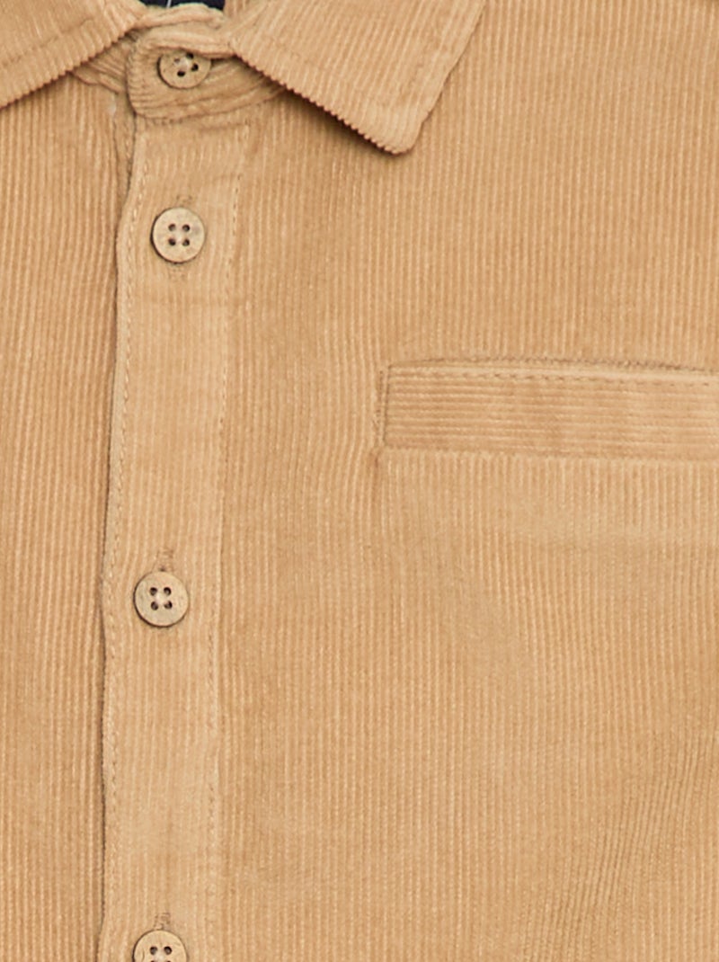 Chemise en velours côtelé Beige - Kiabi