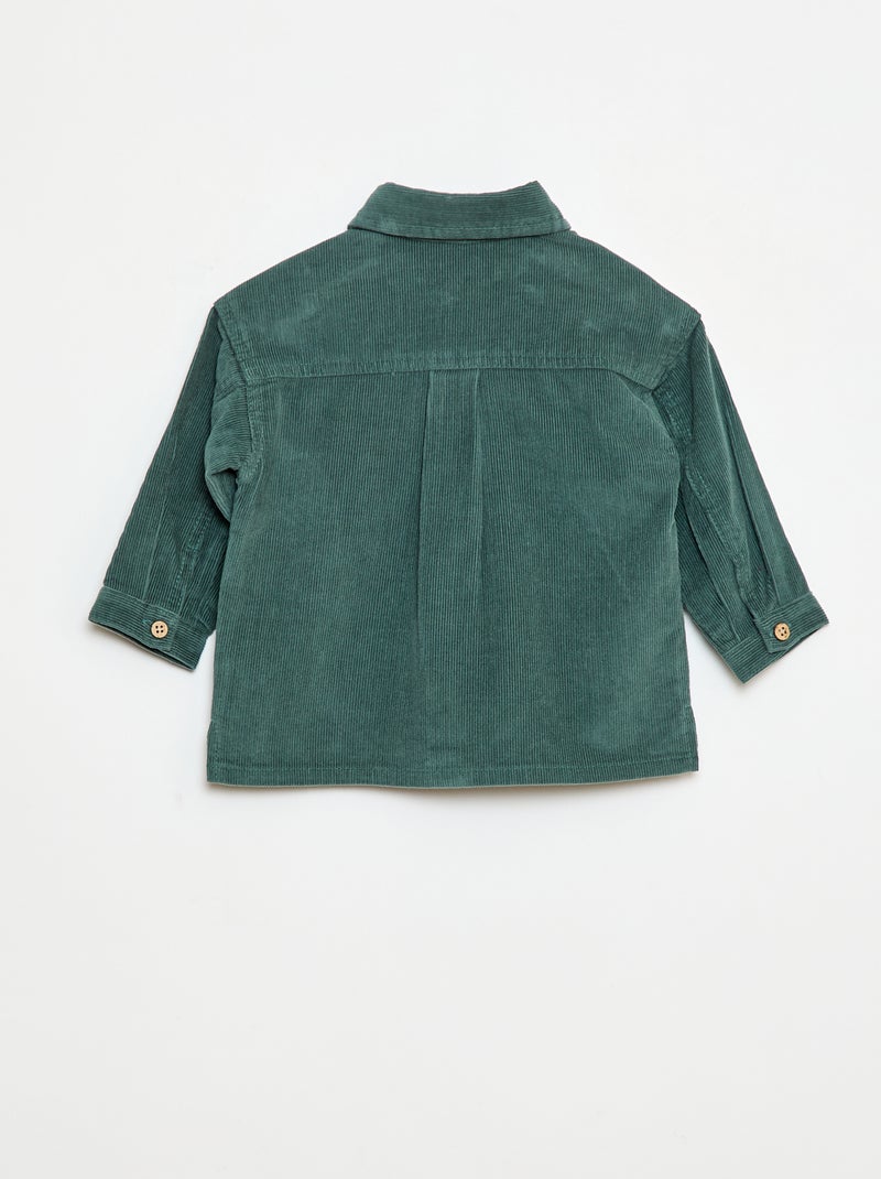 Chemise en velours côtelé Vert - Kiabi