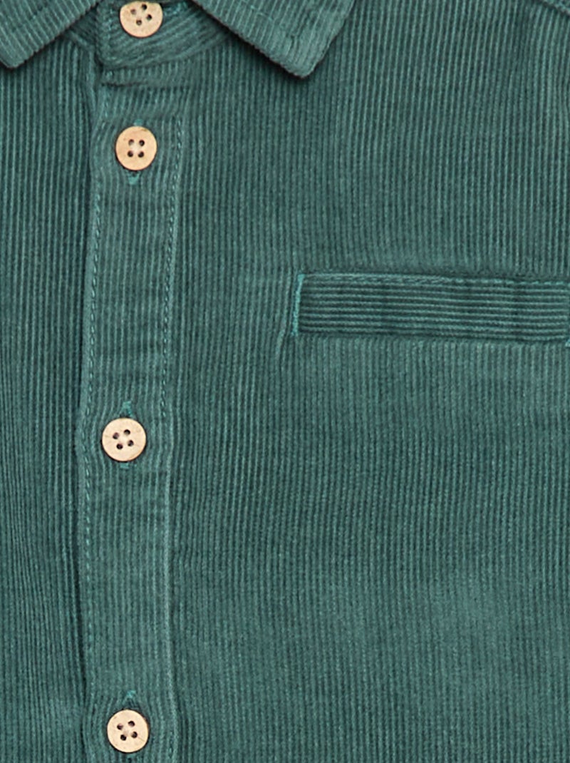 Chemise en velours côtelé Vert - Kiabi