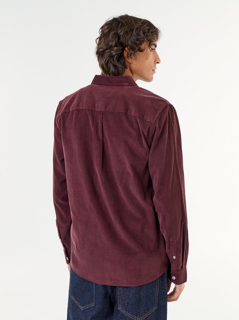 Chemise en velours côtelé Violet - Kiabi