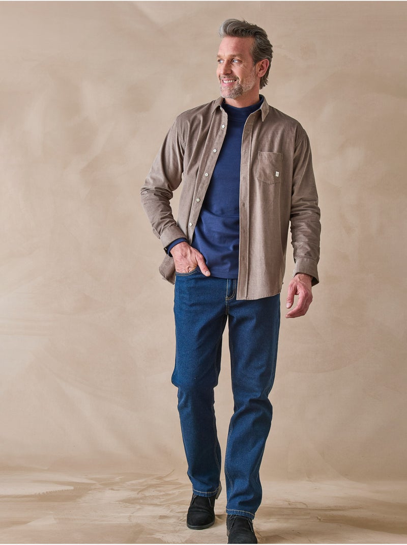 Chemise en velours homme - DAXON Taupe - Kiabi