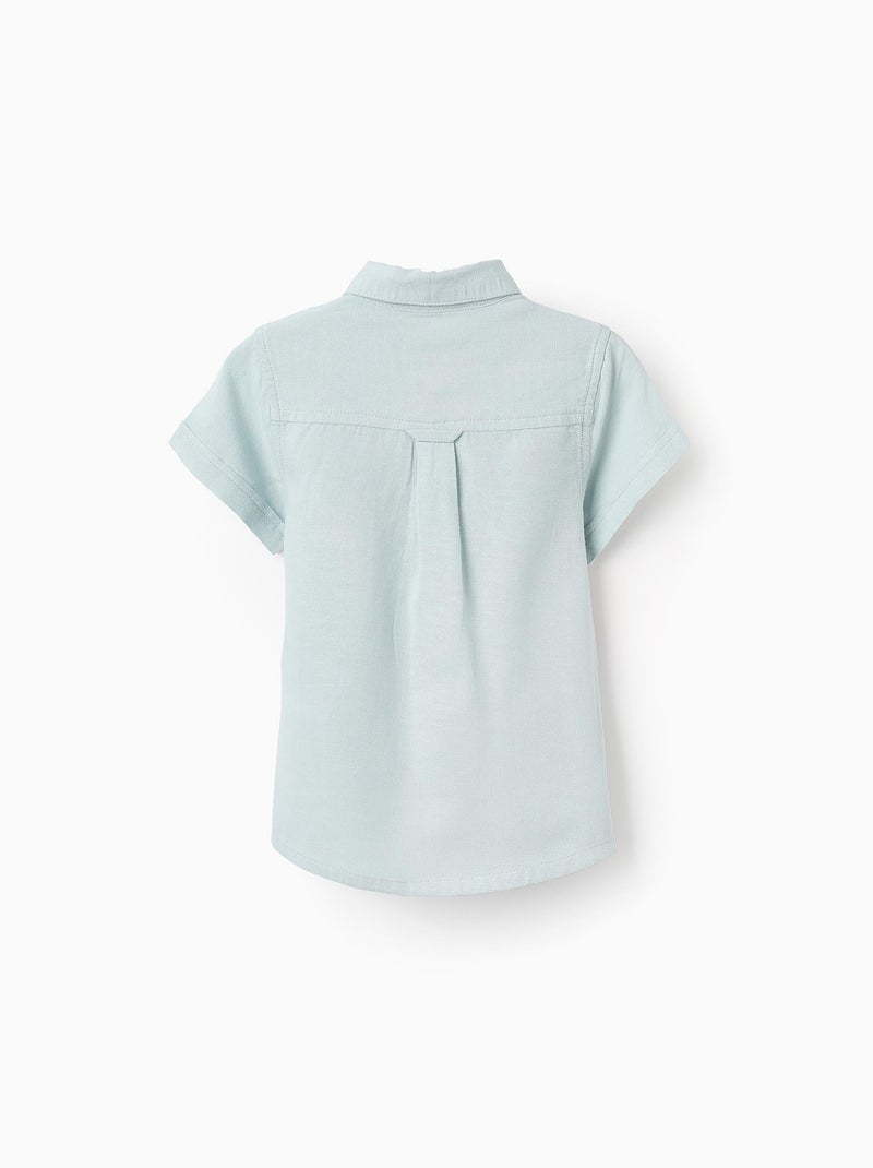 Chemise en Viscose, Coton et Lin Bleu clair - Kiabi