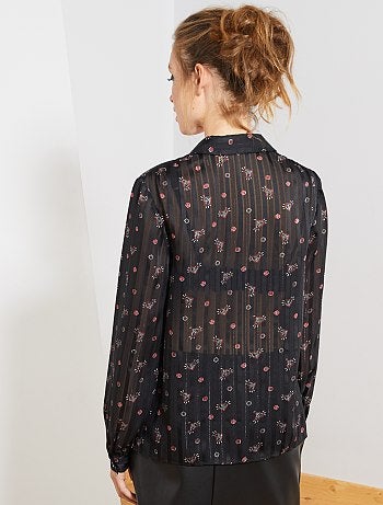 Chemise en voile imprimé 'cœurs' - Kiabi