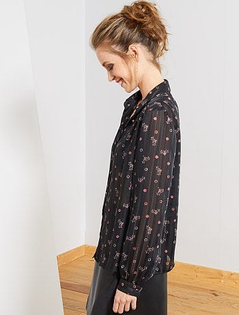 Chemise en voile imprimé 'cœurs' - Kiabi