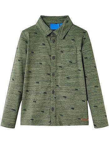 Chemise enfant à boutons imprimé animal en coton mélangé - vidaxl
