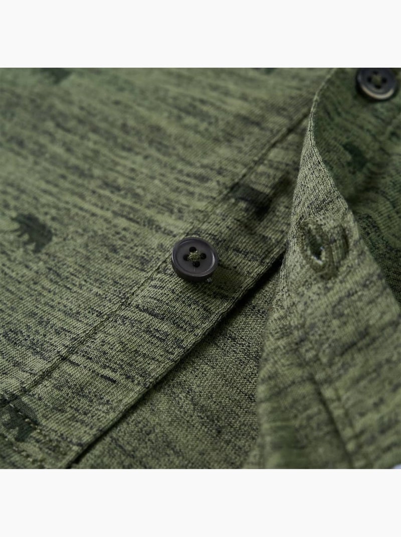 Chemise enfant à boutons imprimé animal en coton mélangé - vidaxl Vert - Kiabi