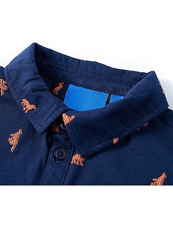 Chemise enfant en coton imprimé chiens col pointu - vidaxl