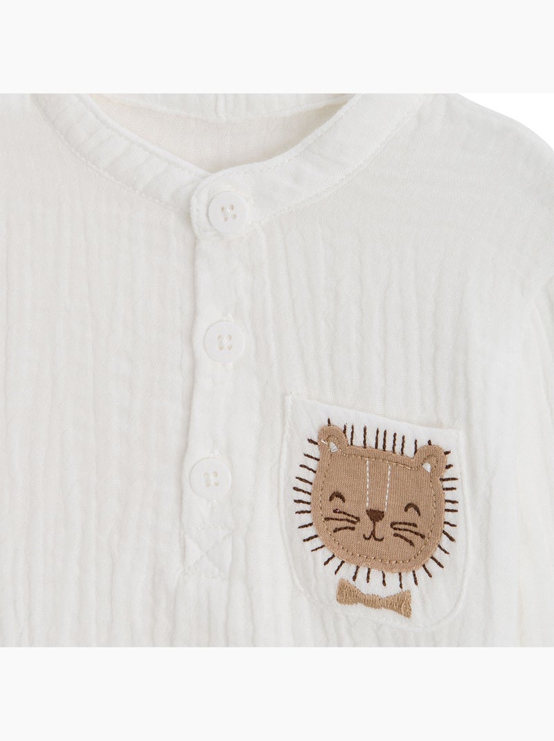 Chemise enfant en gaze de coton Auguste Ecru - Kiabi