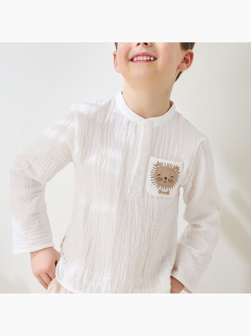 Chemise enfant en gaze de coton Auguste Ecru - Kiabi