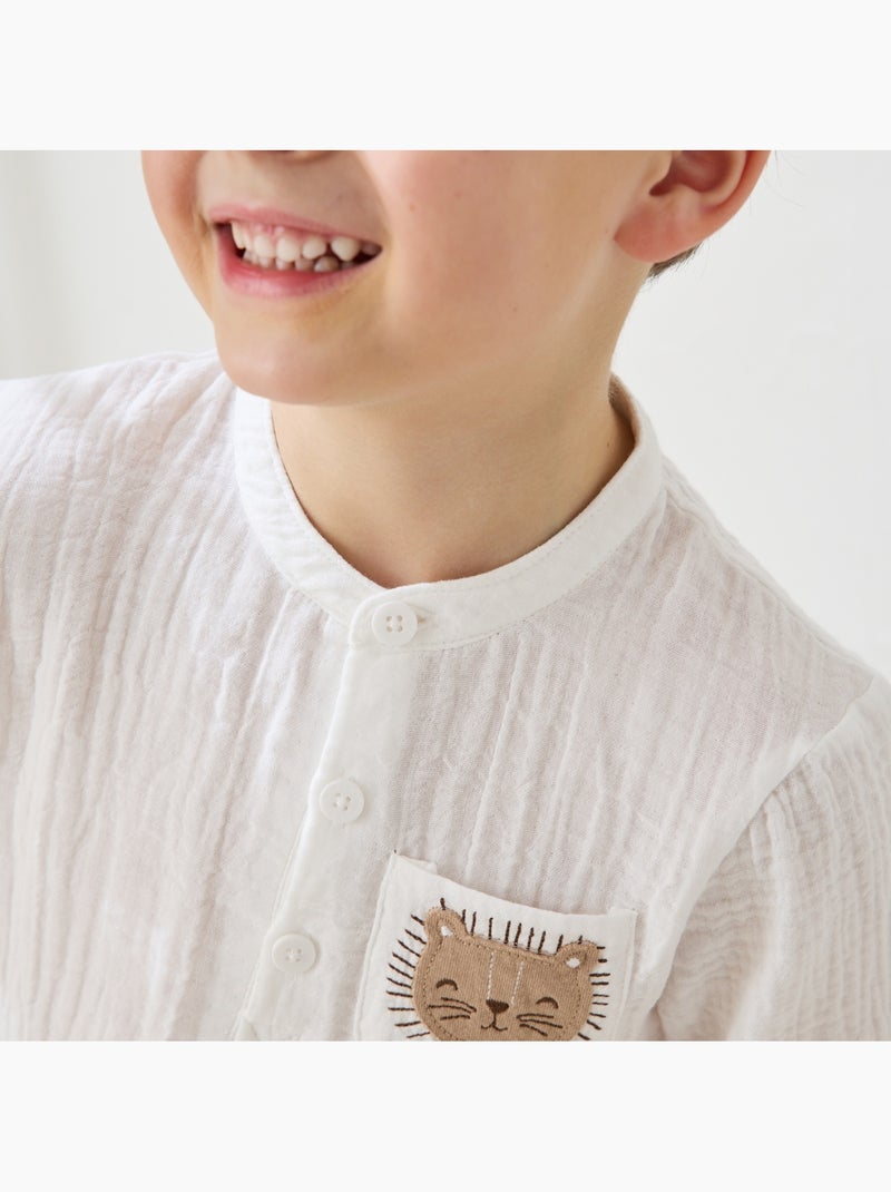 Chemise enfant en gaze de coton Auguste Ecru - Kiabi