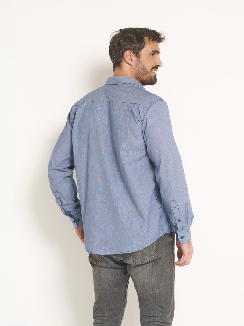Chemise entretien facile polycoton Bleu - Kiabi