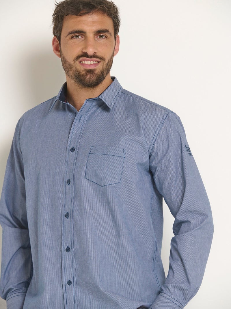 Chemise entretien facile polycoton Bleu - Kiabi