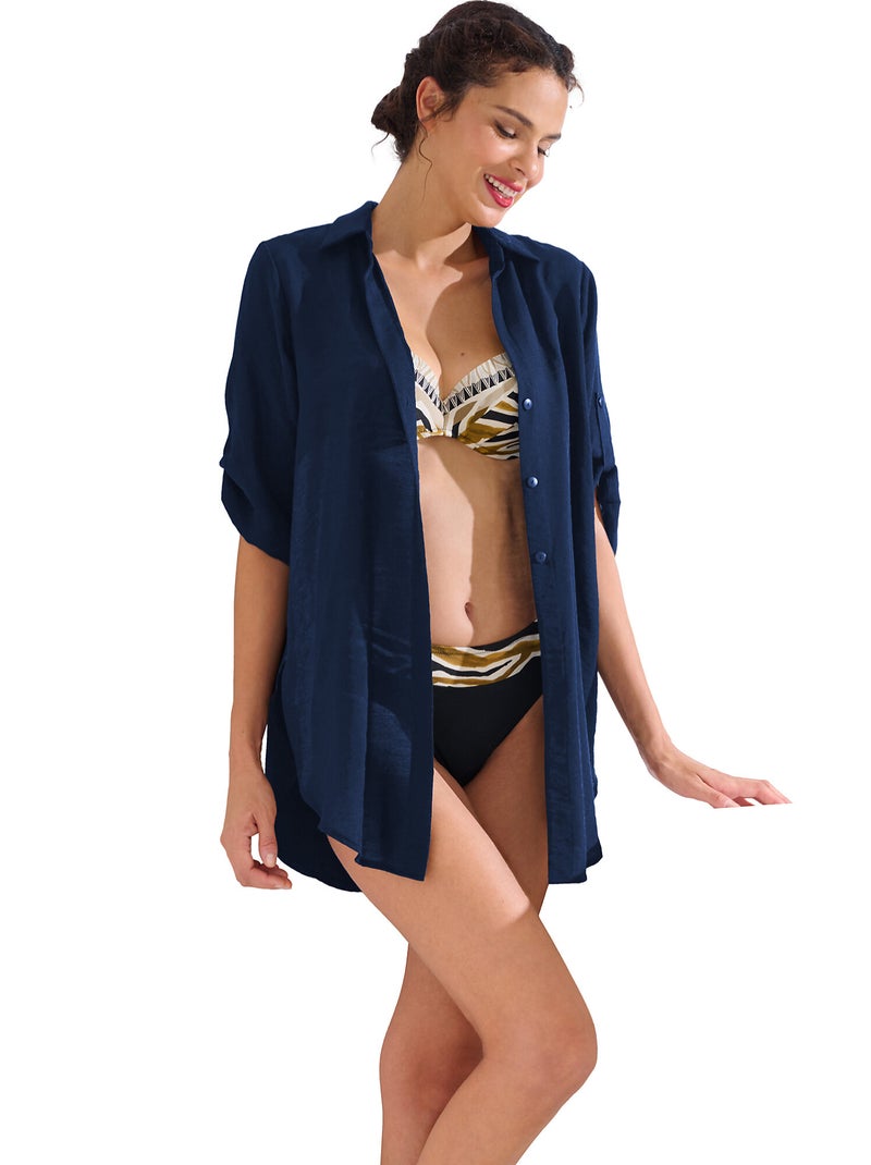 Chemise estivale manches courtes TANZANIA Bleu - Kiabi