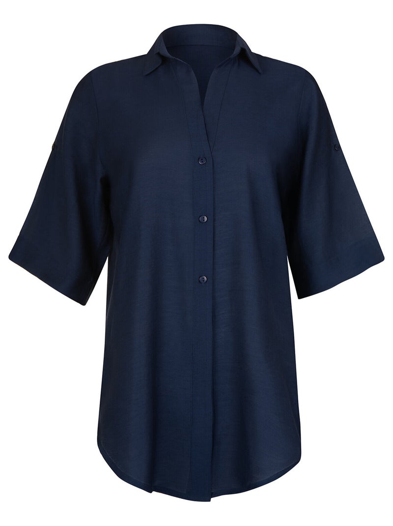 Chemise estivale manches courtes TANZANIA Bleu - Kiabi