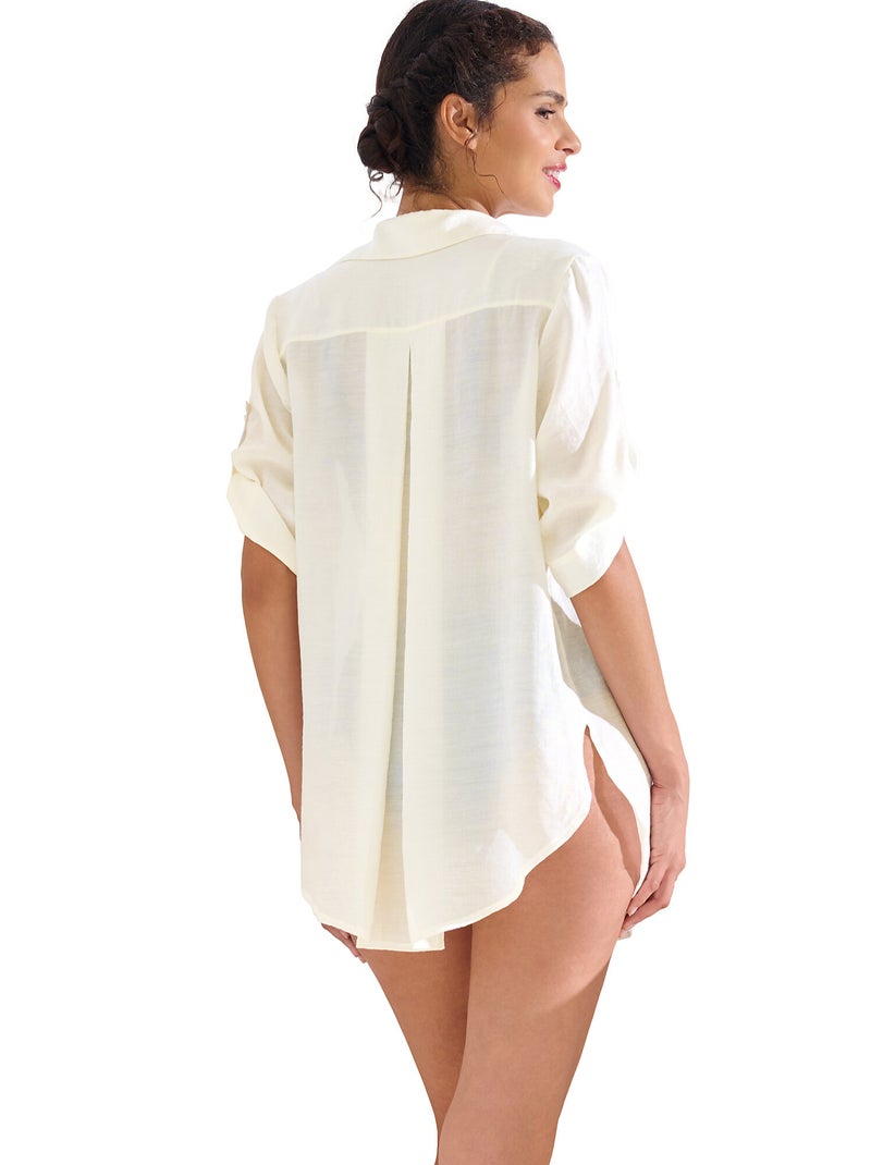 Chemise estivale manches courtes TANZANIA Ecru - Kiabi