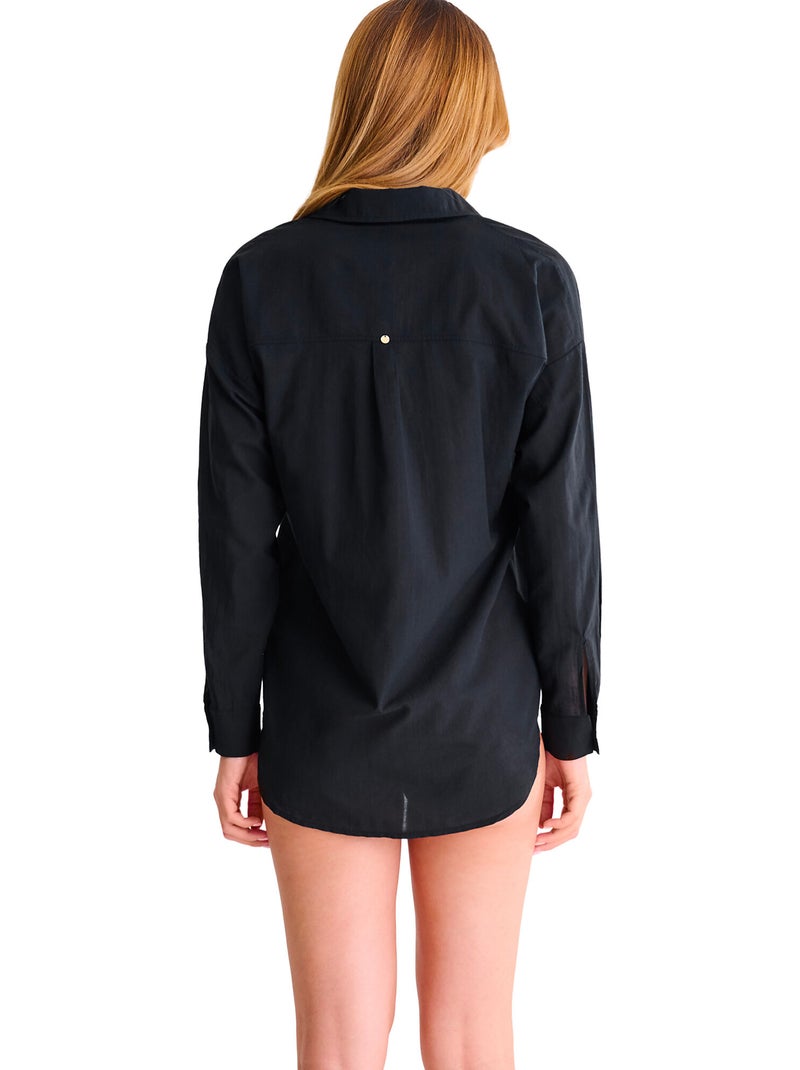 Chemise estivale manches longues CALVI Noir - Kiabi