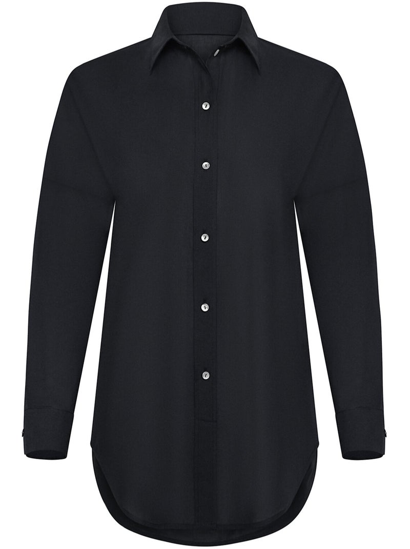 Chemise estivale manches longues CALVI Noir - Kiabi