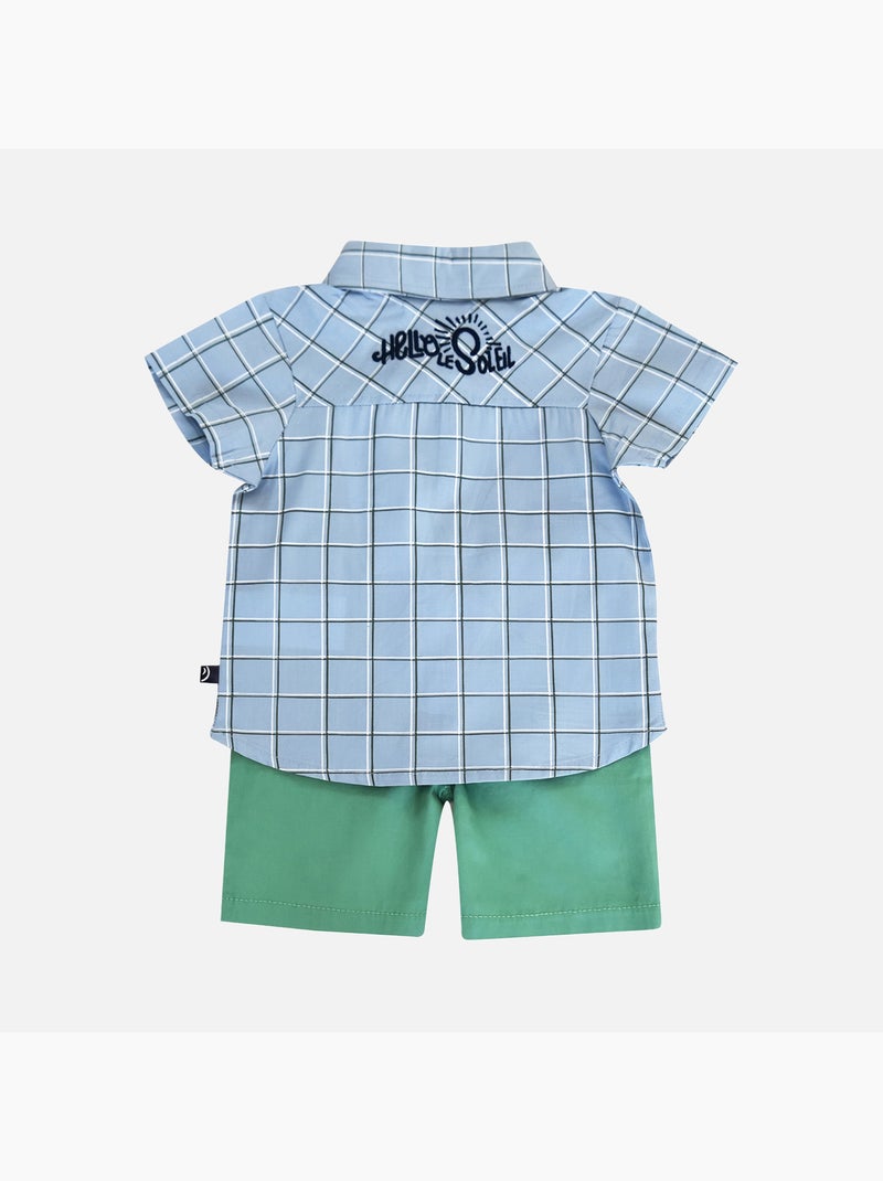 CHEMISE ET BERMUDA BEBE EVRARD Bleu - Kiabi