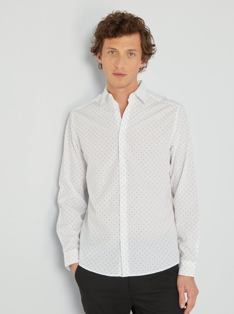 Chemise fantaisie à coupe droite Blanc - Kiabi