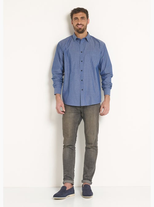 Chemise fantaisie chambray imprimé - Afibel - Kiabi