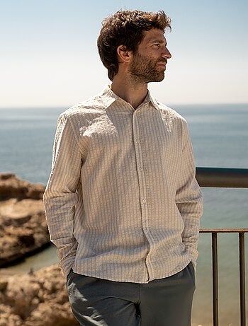 chemise fantaisie coupe confortable à manches longues