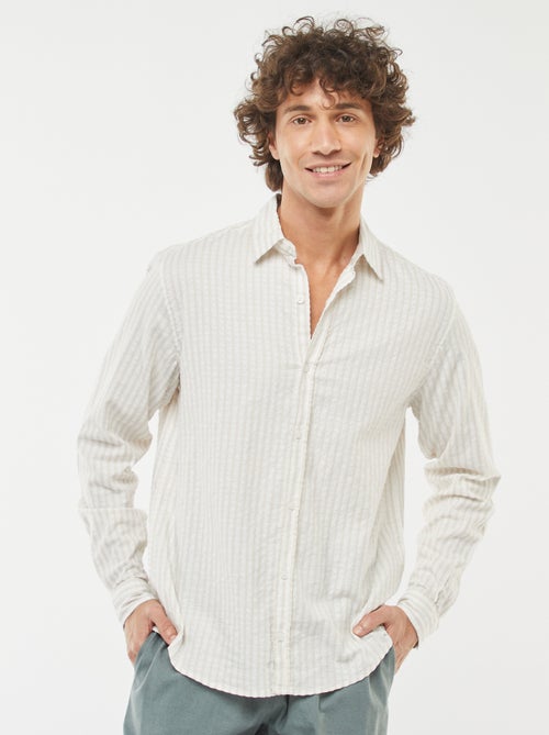 chemise fantaisie coupe confortable à manches longues - Kiabi